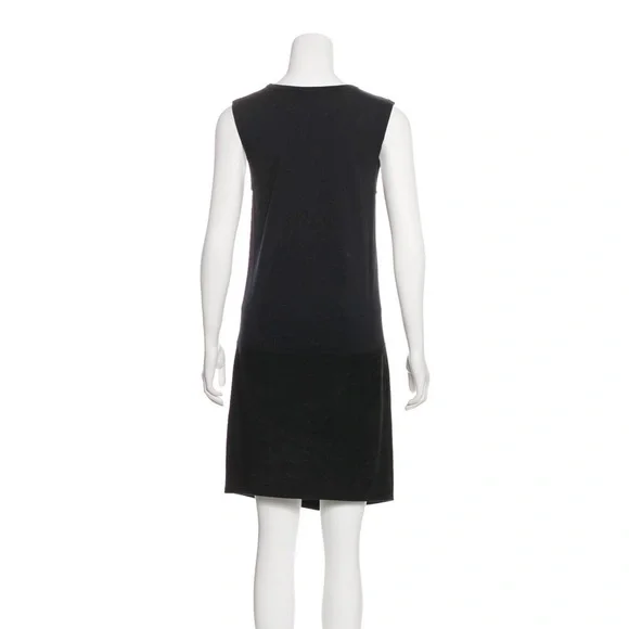 RAQUEL ALLEGRA | Lambskin & Silk Contrast Shift Dress in Black | M - Picture 4 of 13